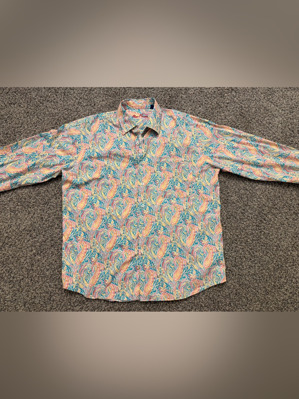 Alan Flusser Multicolor Paisley Button-Down Shirt — Pink, Blue & Cream Accents